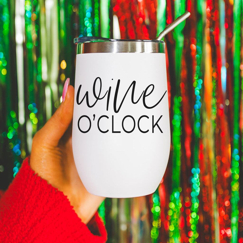 Wine O'Clock 17oz Stainless Steel Insulated Wine Tumbler White - Image 46