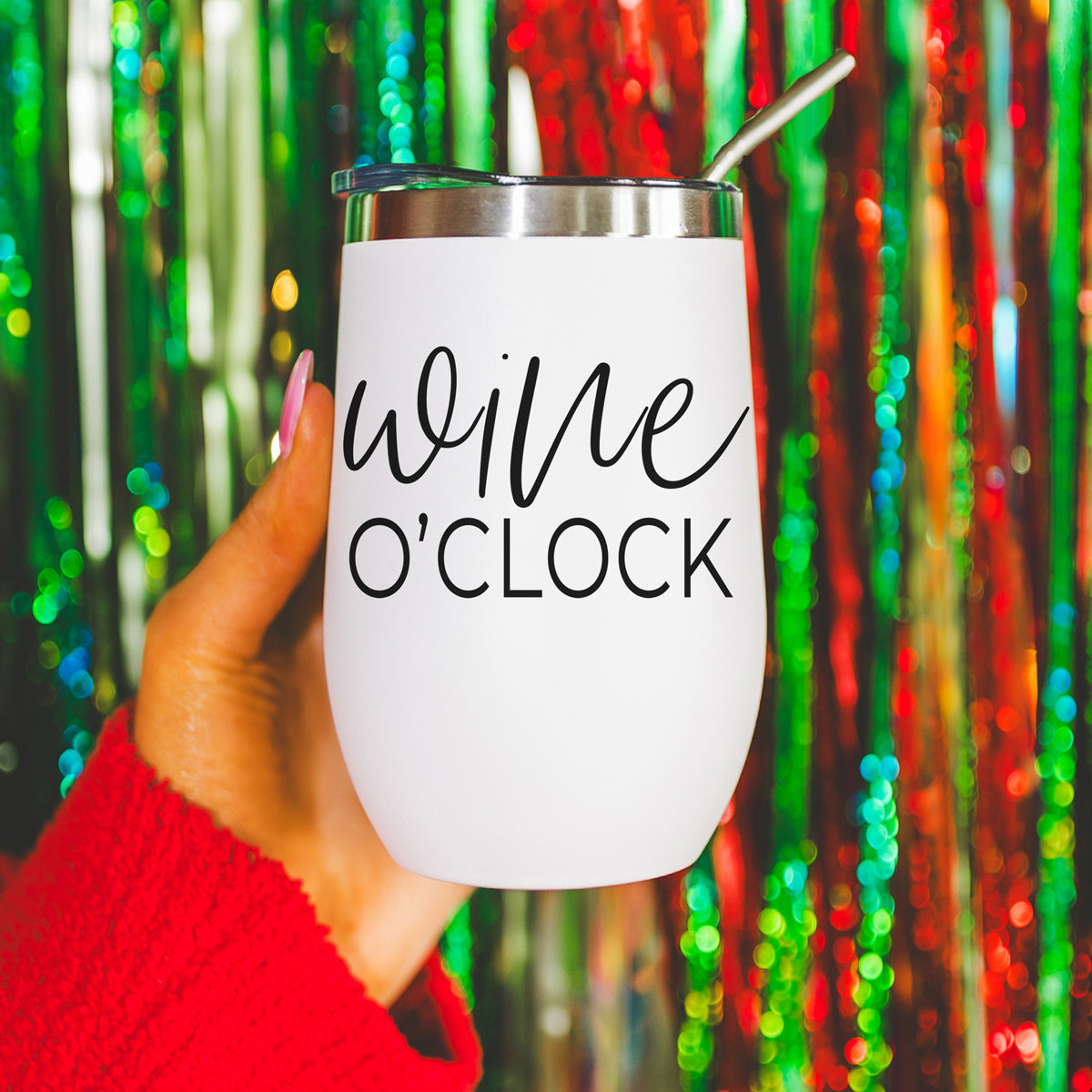 Wine O'Clock 17oz Stainless Steel Insulated Wine Tumbler White - Image 46