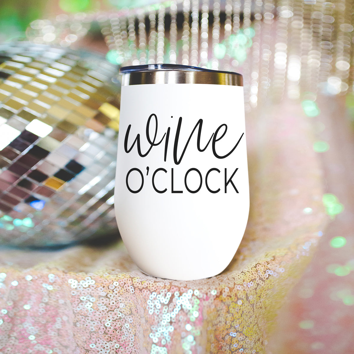 Wine O'Clock 17oz Stainless Steel Insulated Wine Tumbler White - Image 18
