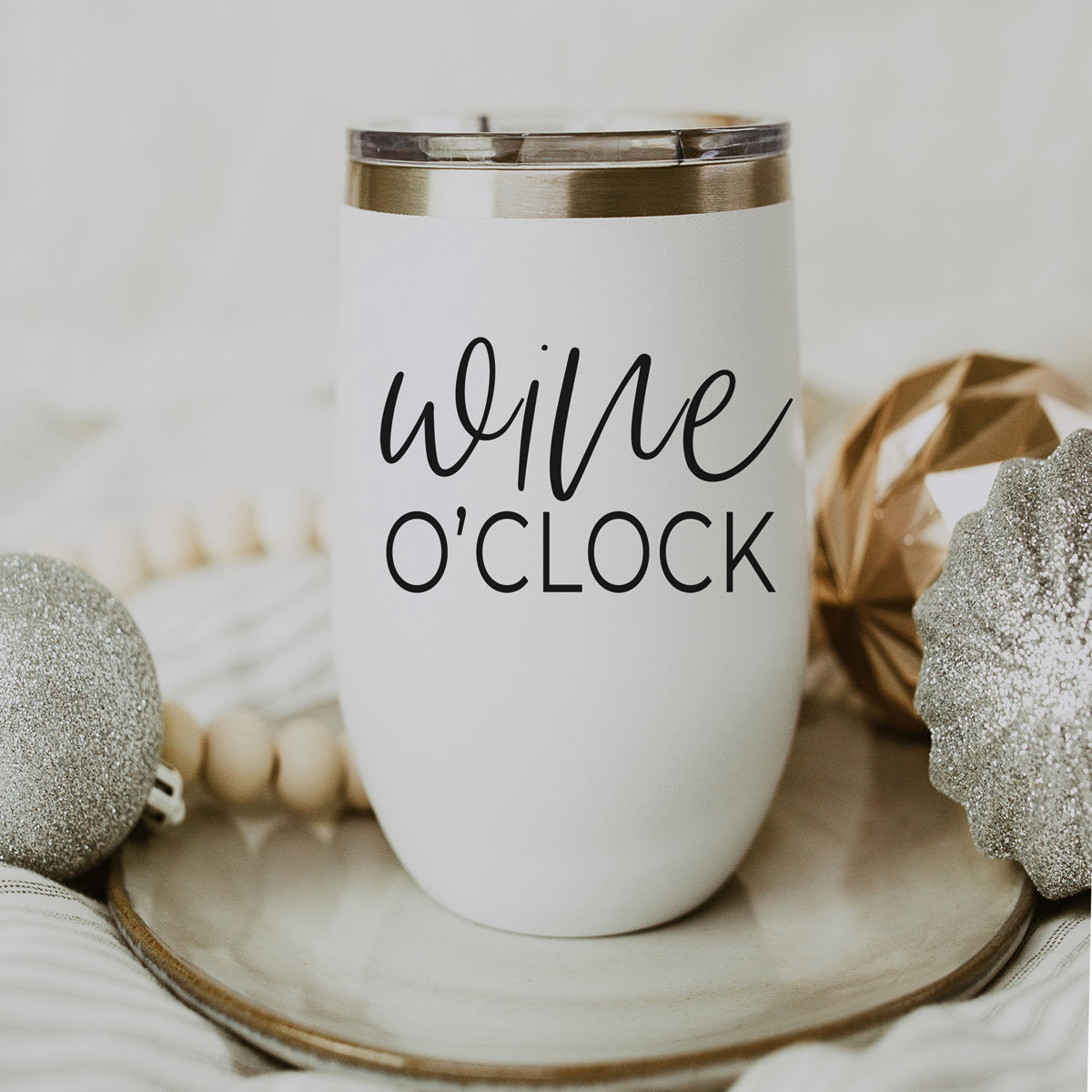 Wine O'Clock 17oz Stainless Steel Insulated Wine Tumbler White - Image 44
