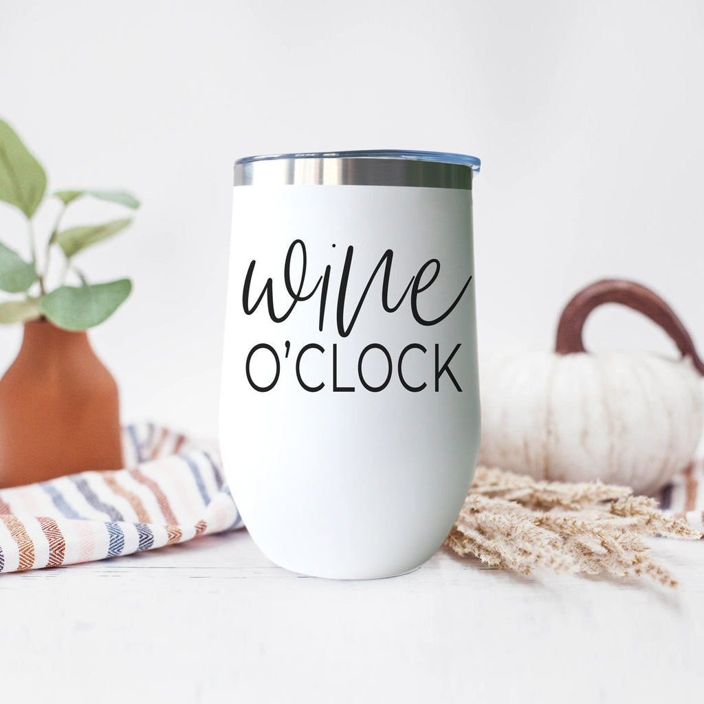 Wine O'Clock 17oz Stainless Steel Insulated Wine Tumbler White - Image 25