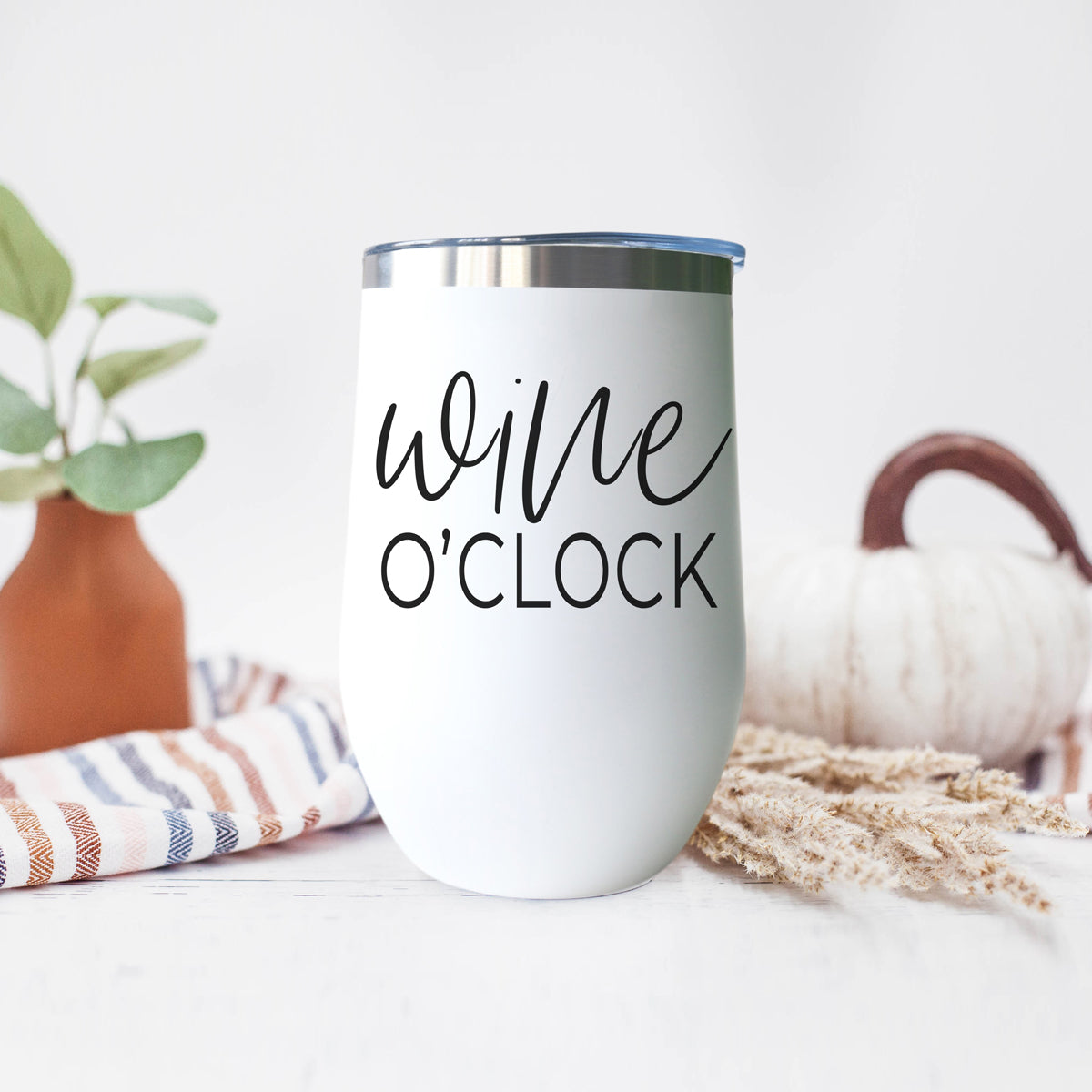 Wine O'Clock 17oz Stainless Steel Insulated Wine Tumbler White - Image 25