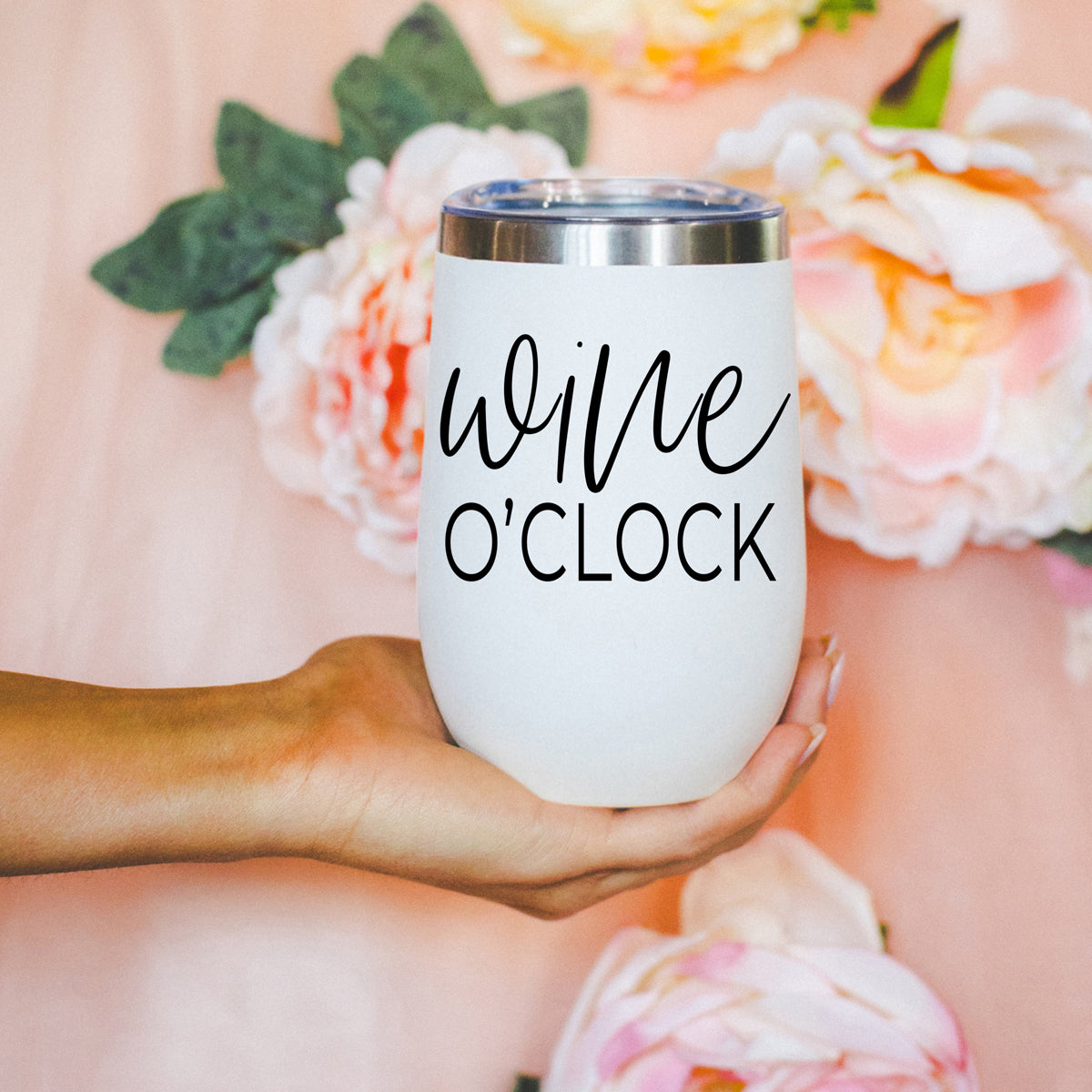 Wine O'Clock 17oz Stainless Steel Insulated Wine Tumbler White - Image 3