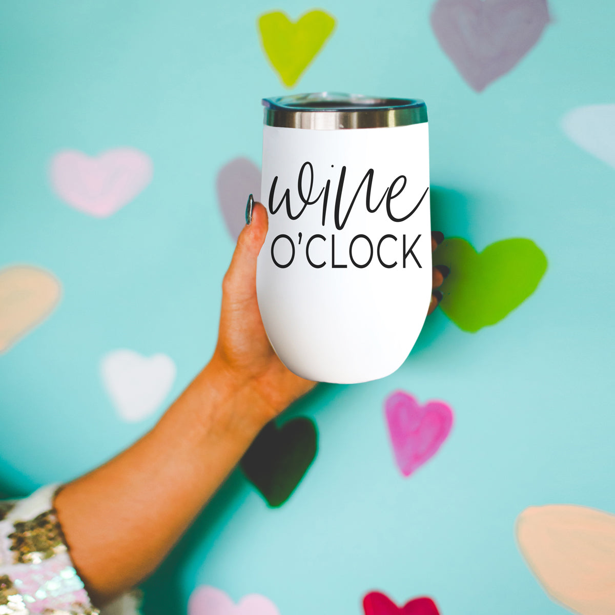 Wine O'Clock 17oz Stainless Steel Insulated Wine Tumbler White - Image 38