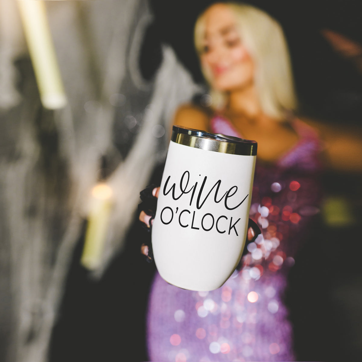 Wine O'Clock 17oz Stainless Steel Insulated Wine Tumbler White - Image 13