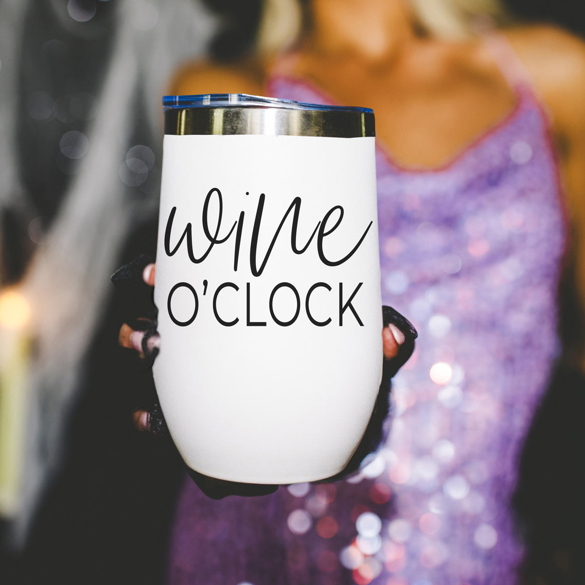 Wine O'Clock 17oz Stainless Steel Insulated Wine Tumbler White - Image 12