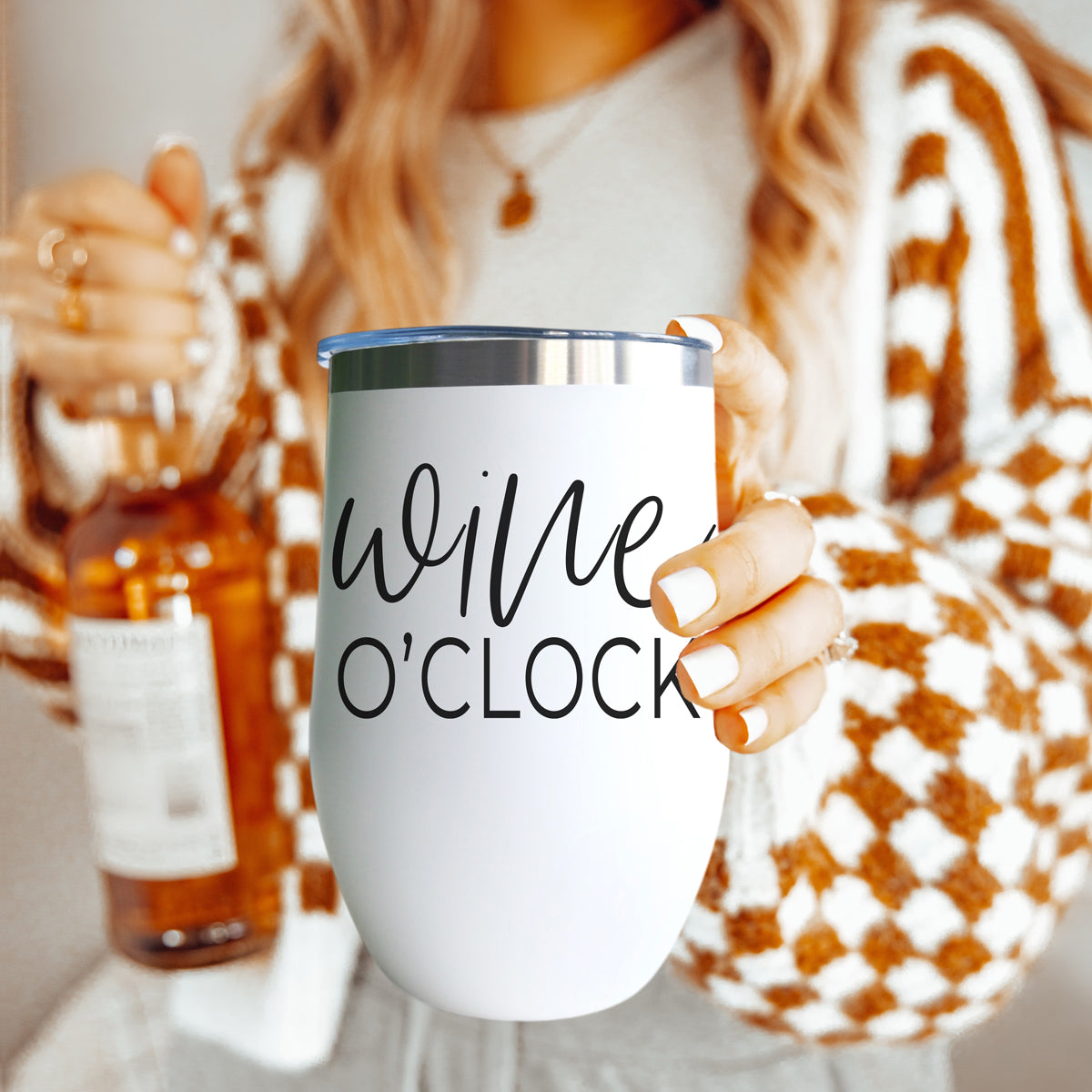 Wine O'Clock 17oz Stainless Steel Insulated Wine Tumbler White - Image 24