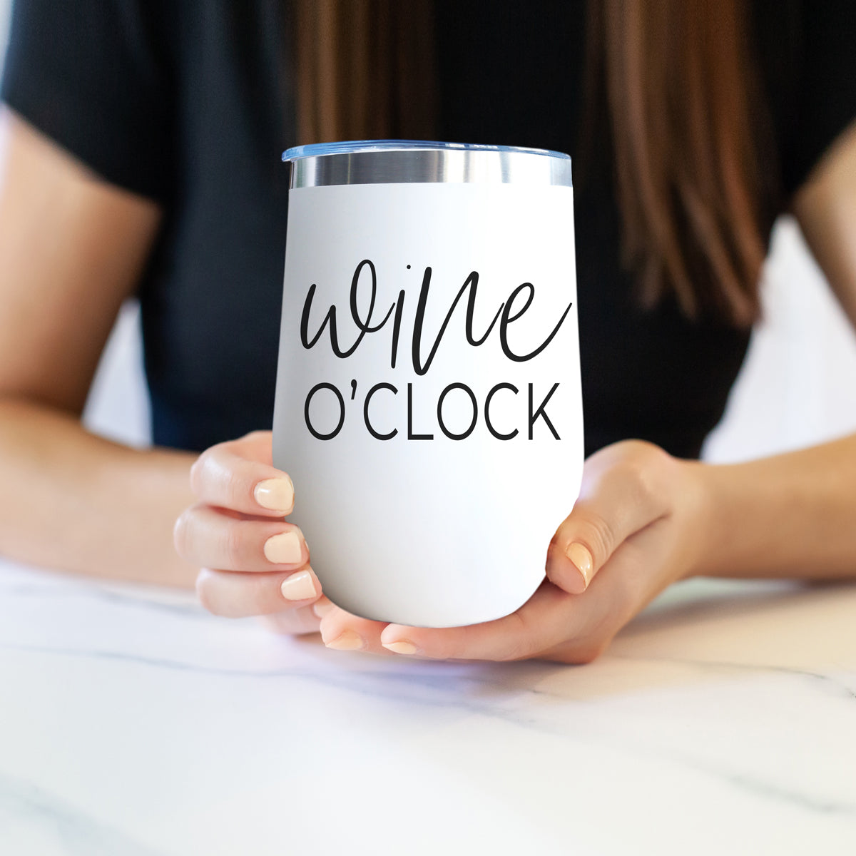 Wine O'Clock 17oz Stainless Steel Insulated Wine Tumbler White - Image 43