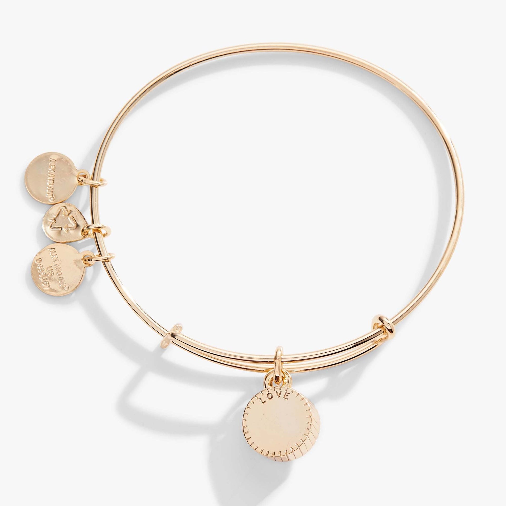 October Birthstone Charm Bangle Bracelet in Rose Gold Tone