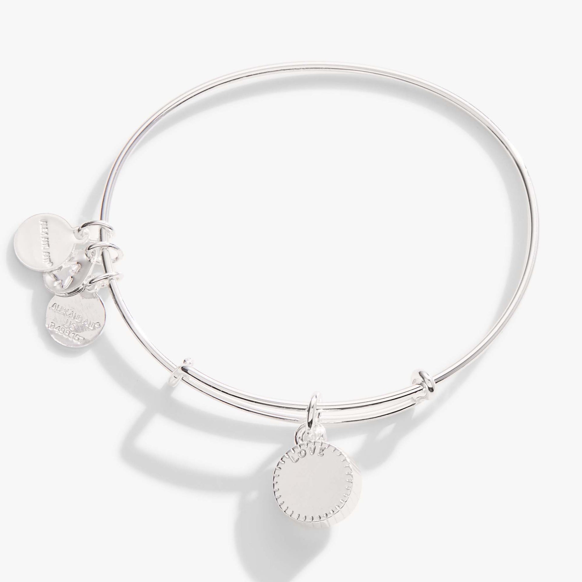 October Birthstone Charm Bangle Bracelet in Rose Gold Tone