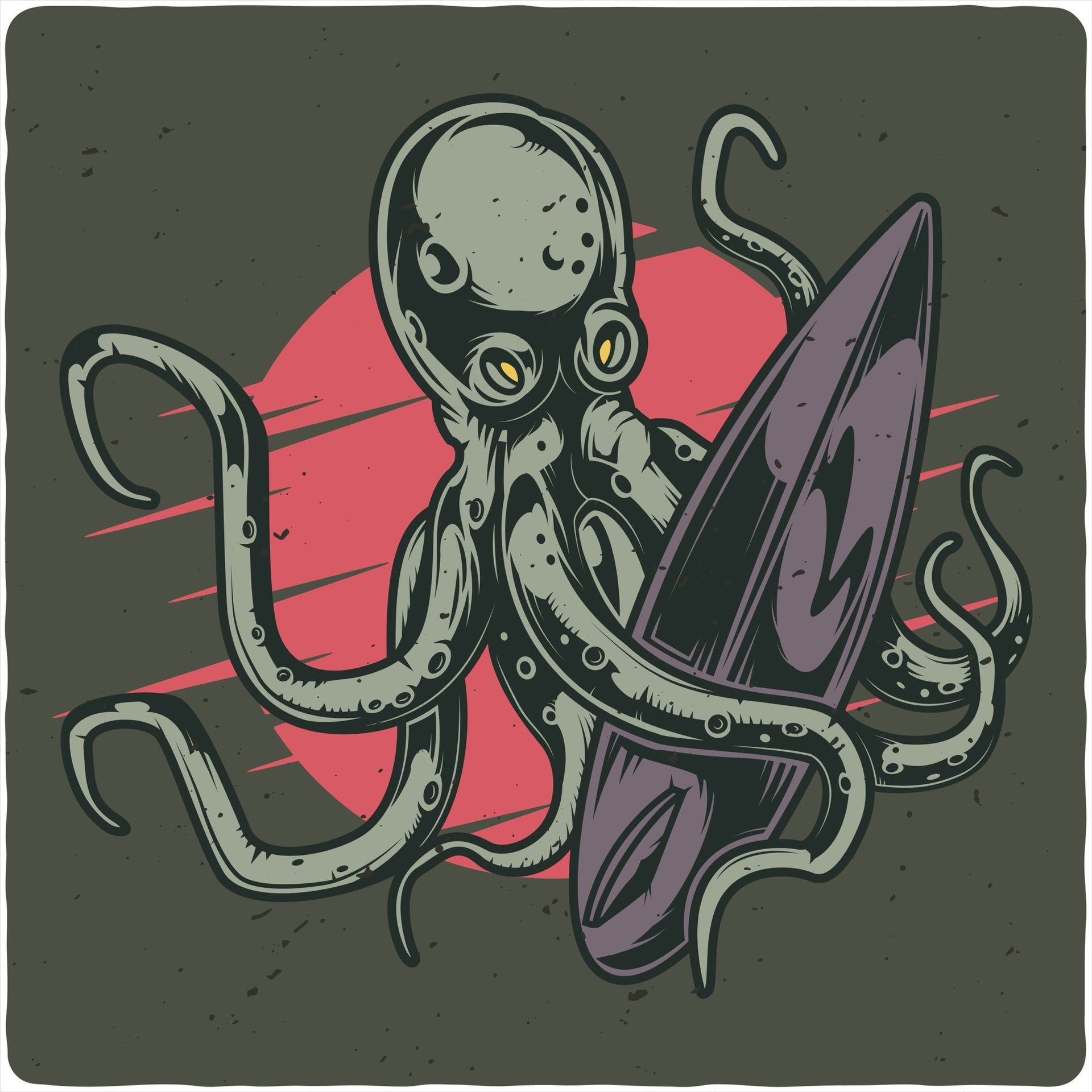 Octopus Men's Bamboo Viscose/Organic Cotton Short Sleeve Graphic T-Shirt