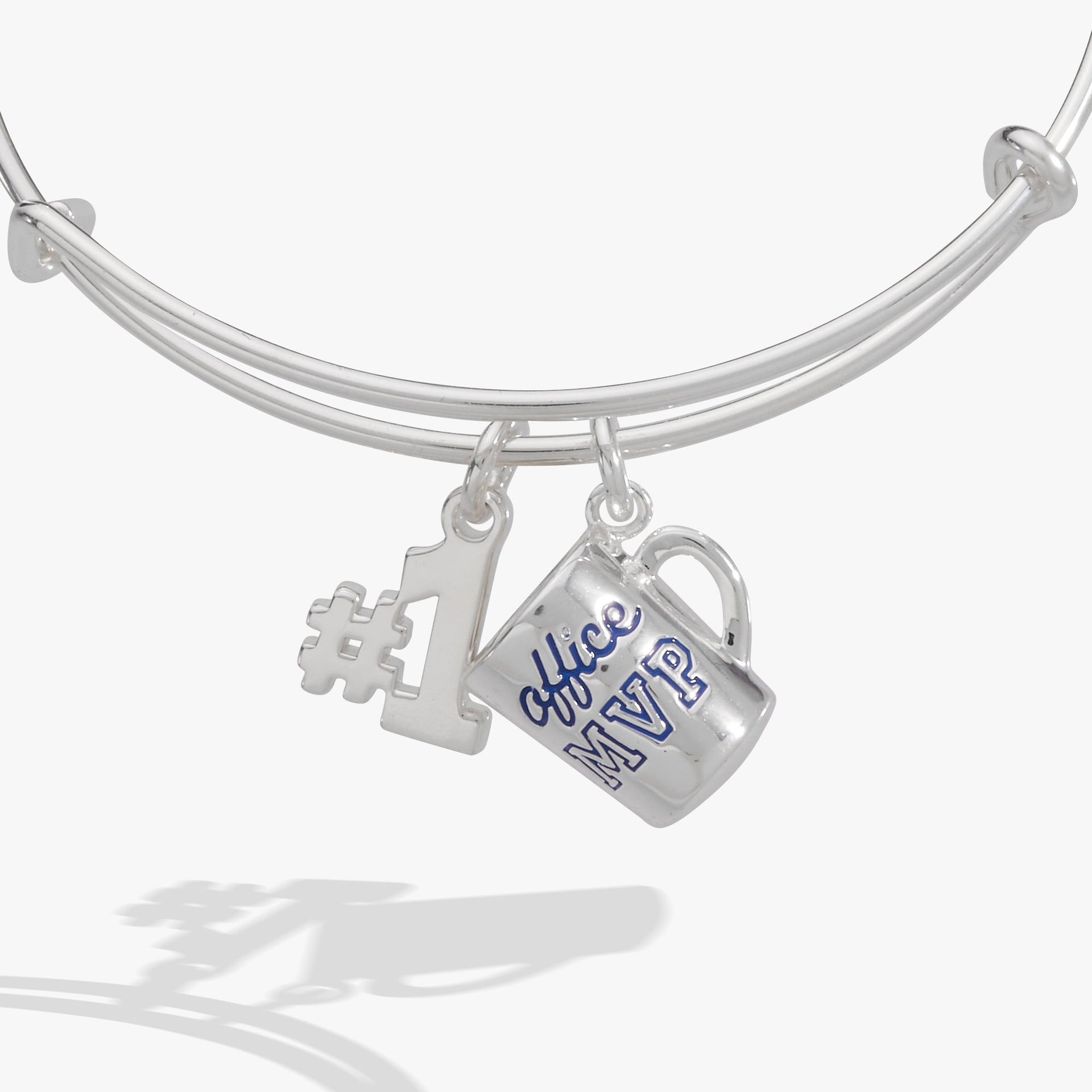 Office MVP Expandable Bangle Bracelet with Gold-Plated Coffee Charm