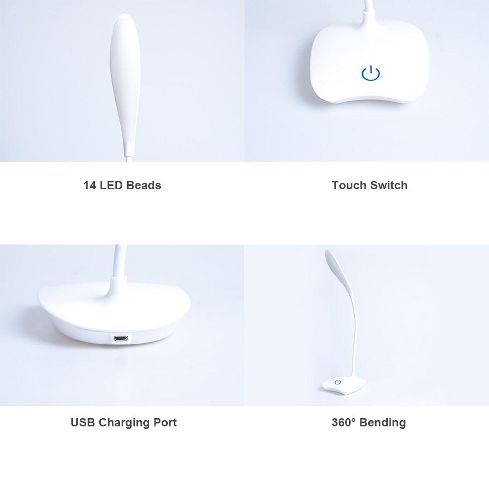 Rechargeable LED Desk Lamp, Portable Eye-Care Work Light