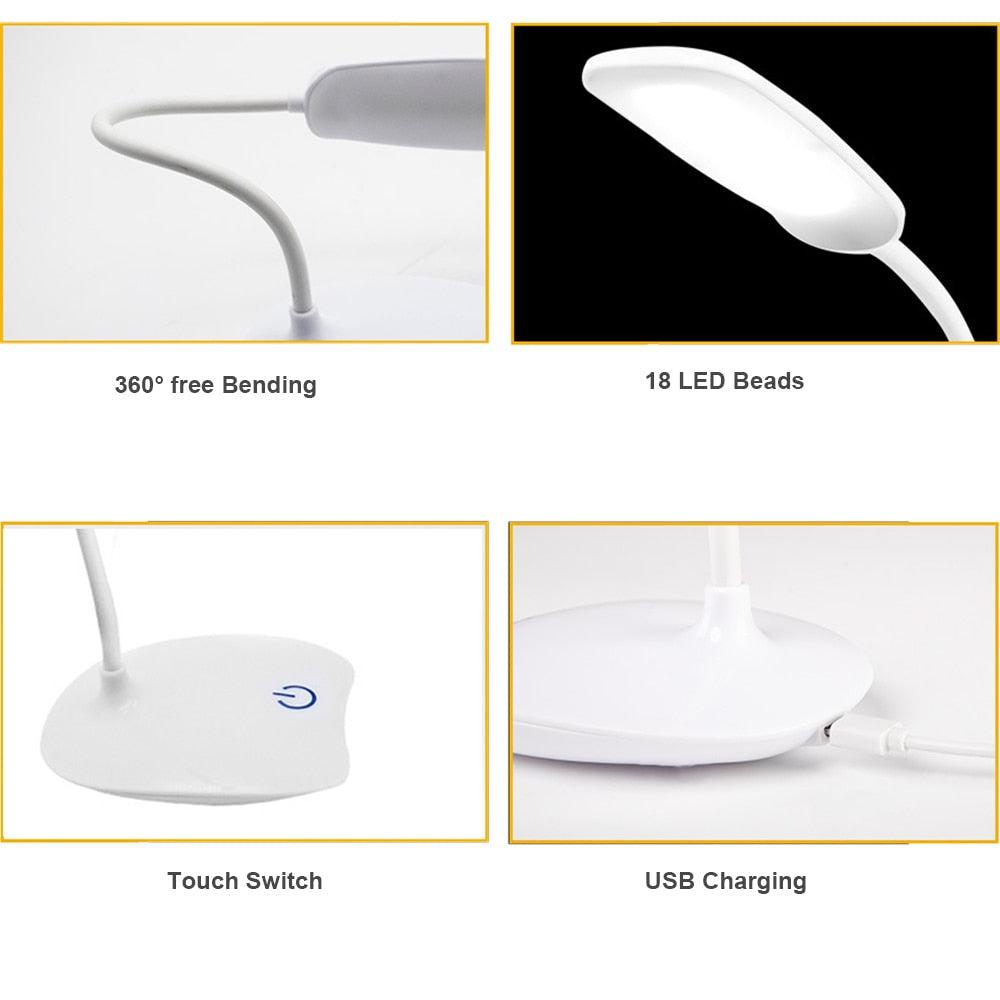 Rechargeable LED Desk Lamp, Portable Eye-Care Work Light