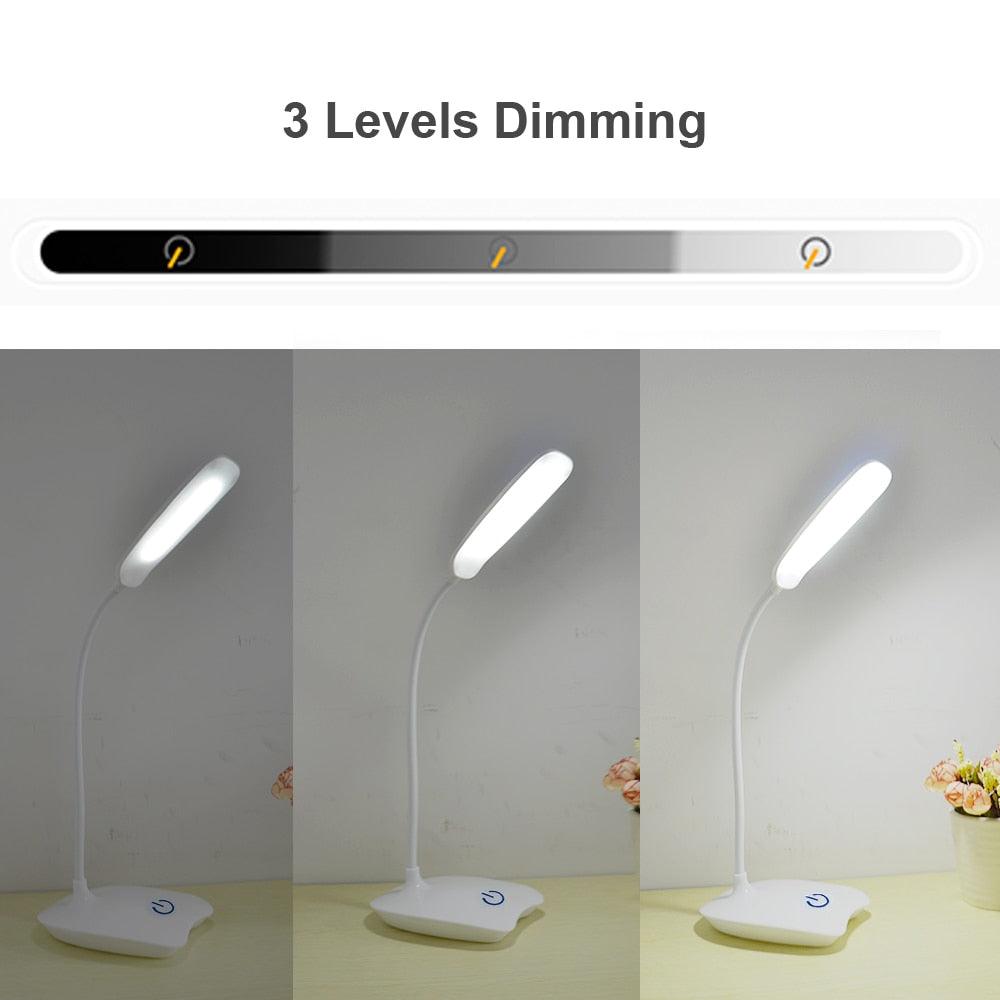 Rechargeable LED Desk Lamp, Portable Eye-Care Work Light