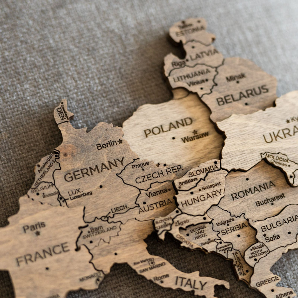 Large Wooden World Map Wall Art – Minimalist Travel Inspired Decor