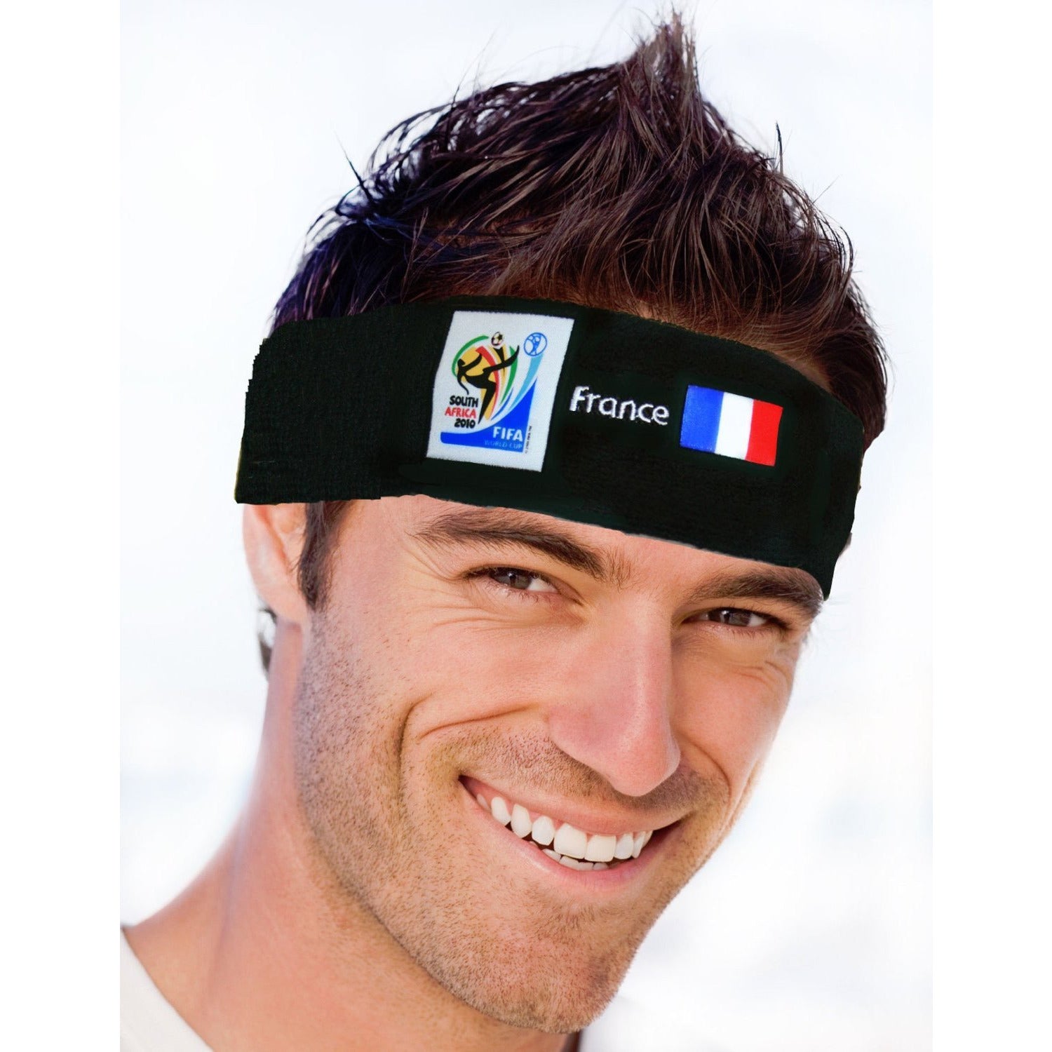 France national team soccer headband featuring blue, white, red, and black colors for FIFA World Cup fans