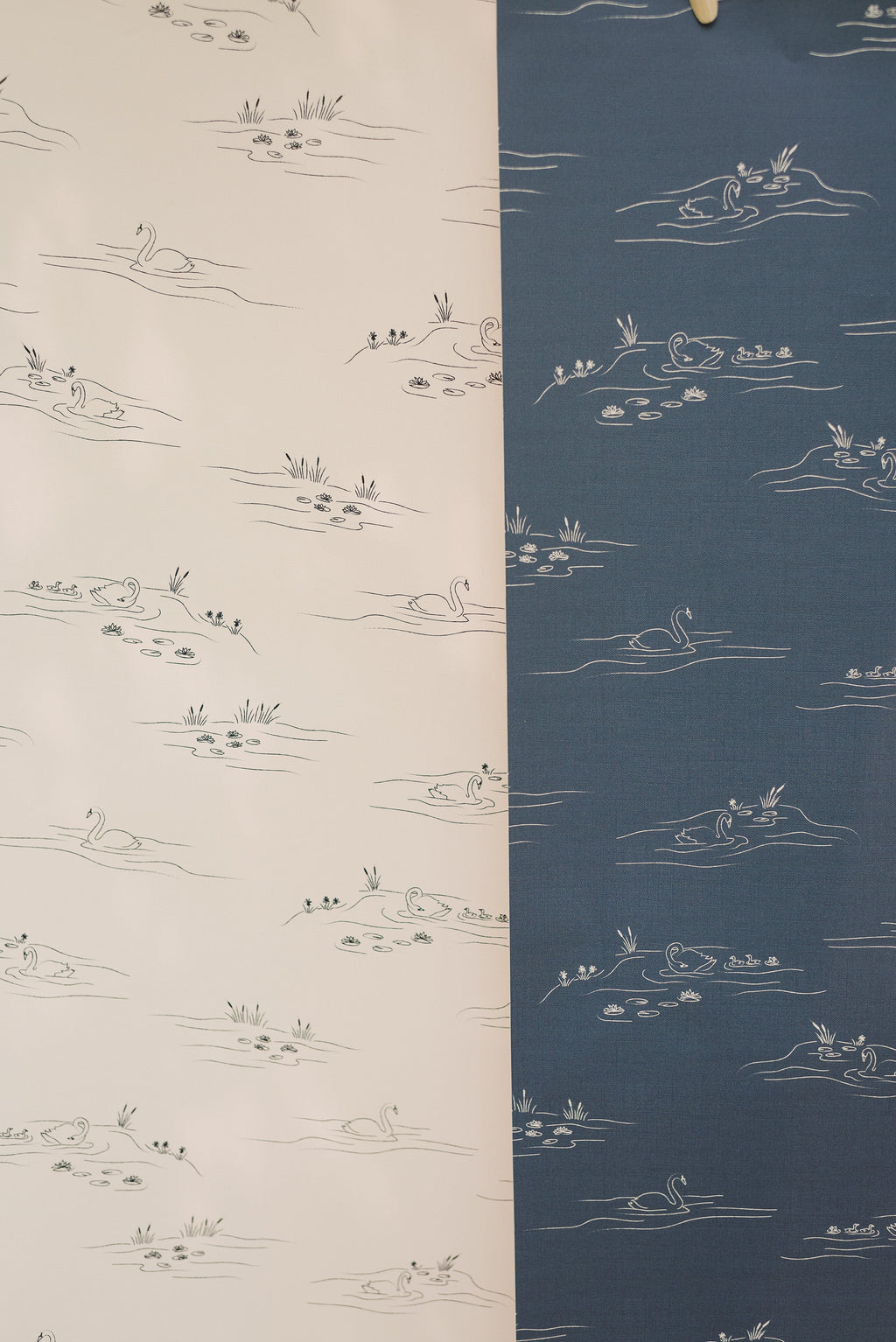 Pemberley Vintage Coastal Removable Wallpaper - Cream & Navy-Blue