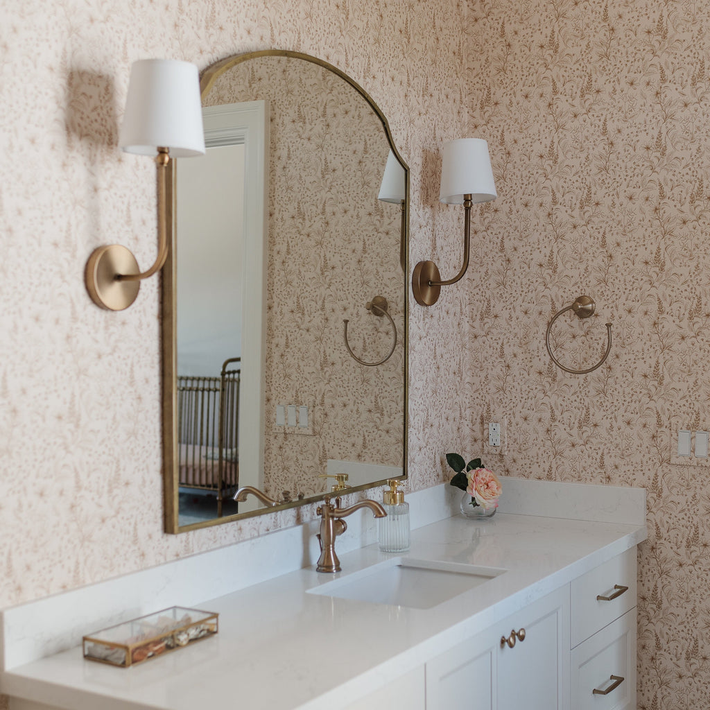 Collins Floral Wallpaper in Blue and Cream Vintage Cottagecore
