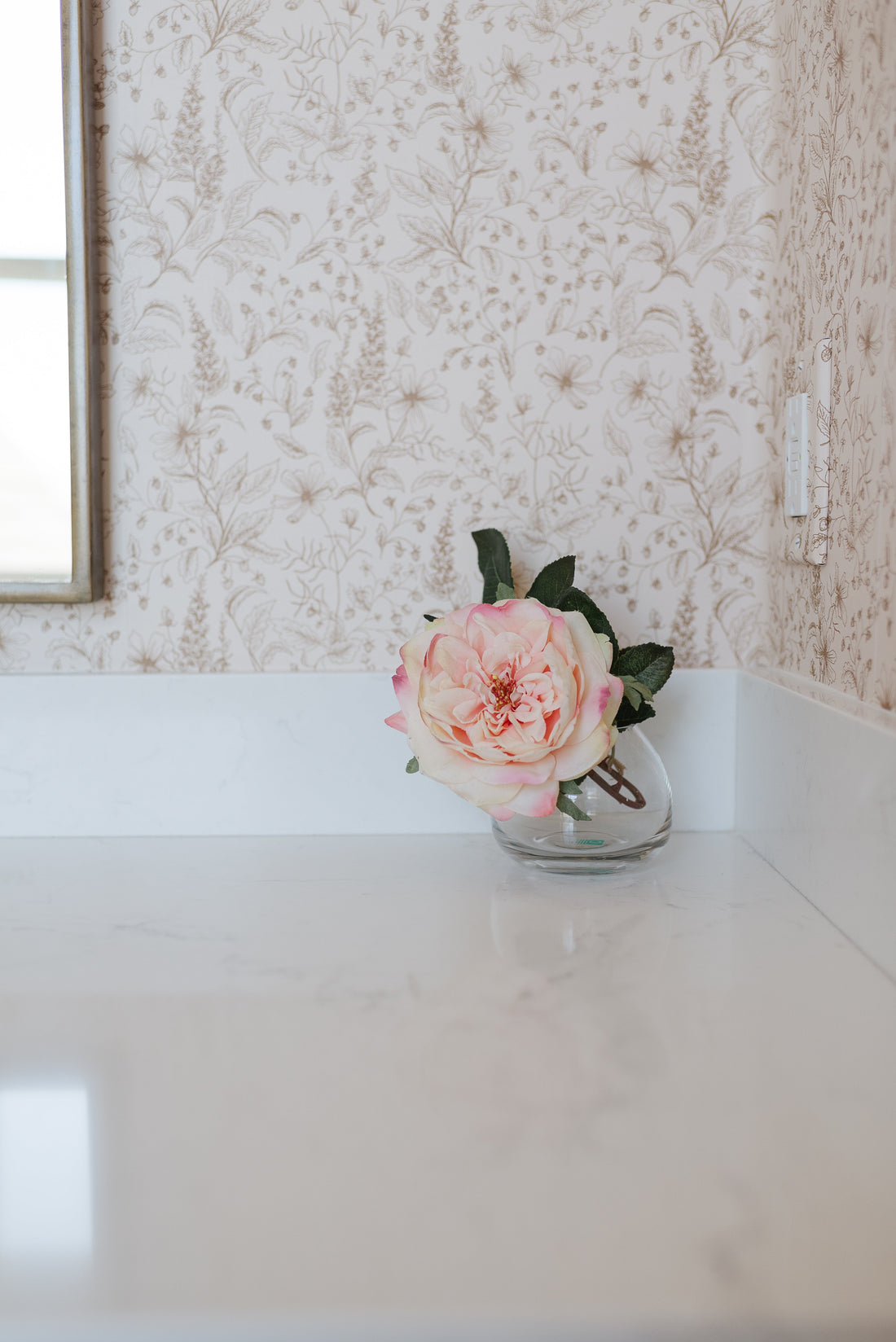Collins Floral Wallpaper in Blue and Cream Vintage Cottagecore