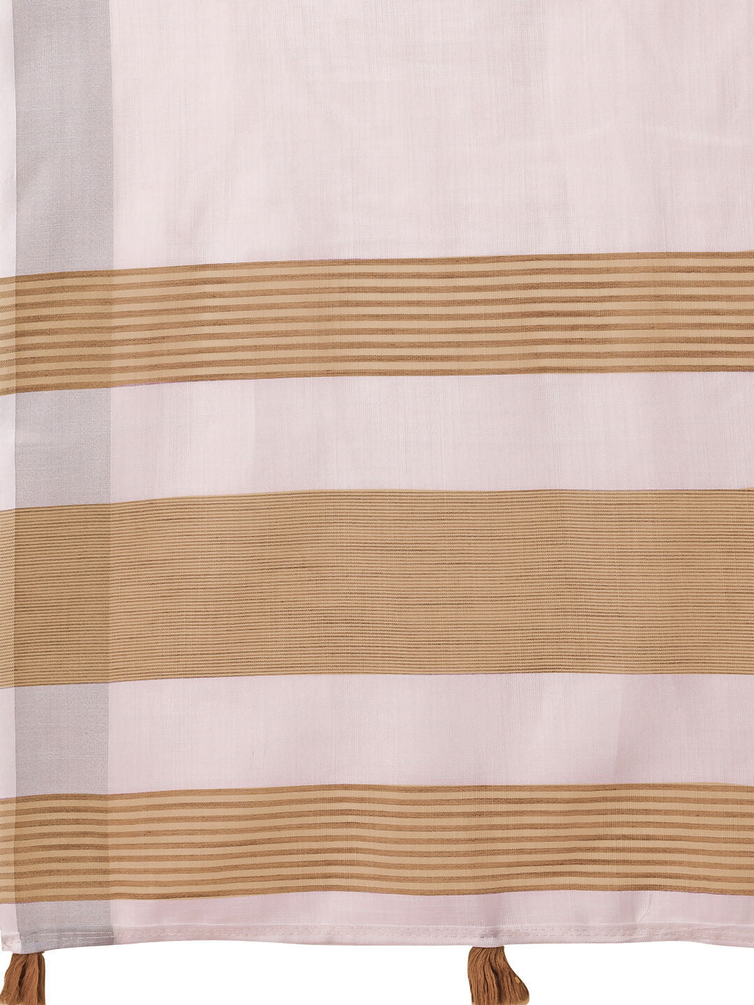 The White Loom White Linen Cotton Saree with Matching Blouse