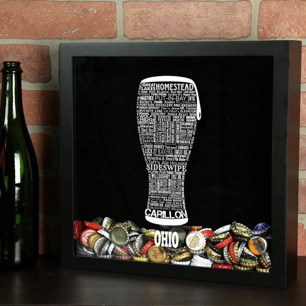 Ohio Beer Typography Shadow Box