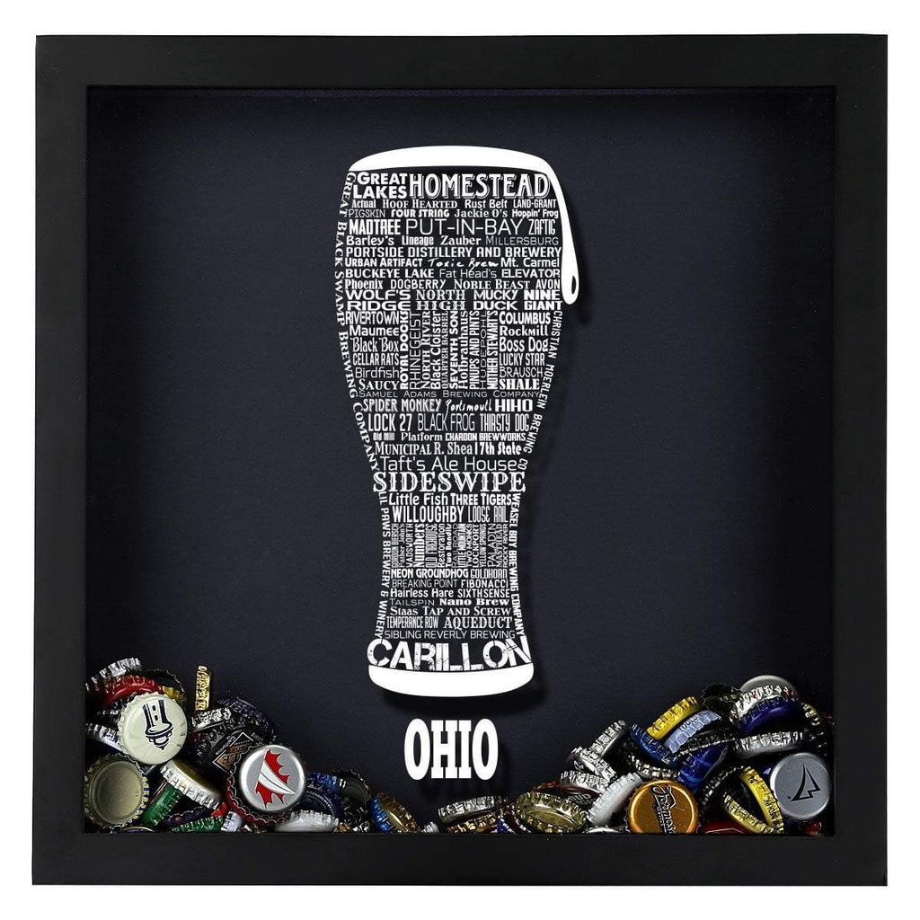 Ohio Beer Typography Shadow Box