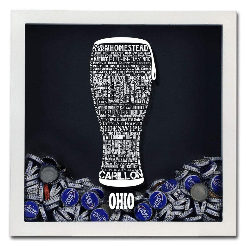 Ohio Beer Typography Shadow Box