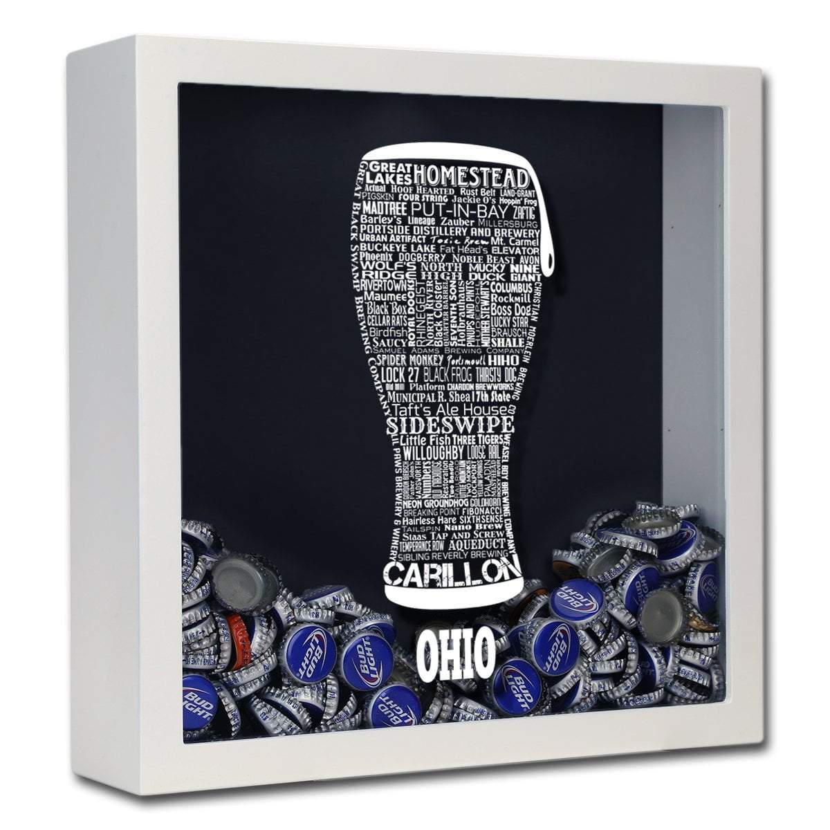 Ohio Beer Typography Shadow Box