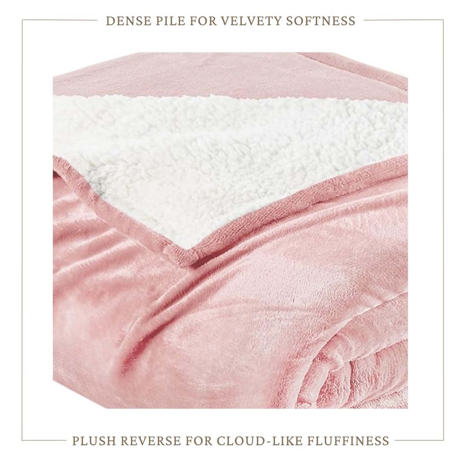 White Velvet Plush Sherpa Reversible Bed Blanket Ultra Soft - Image 20