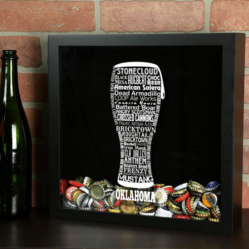 Oklahoma Beer Typography Shadow Box