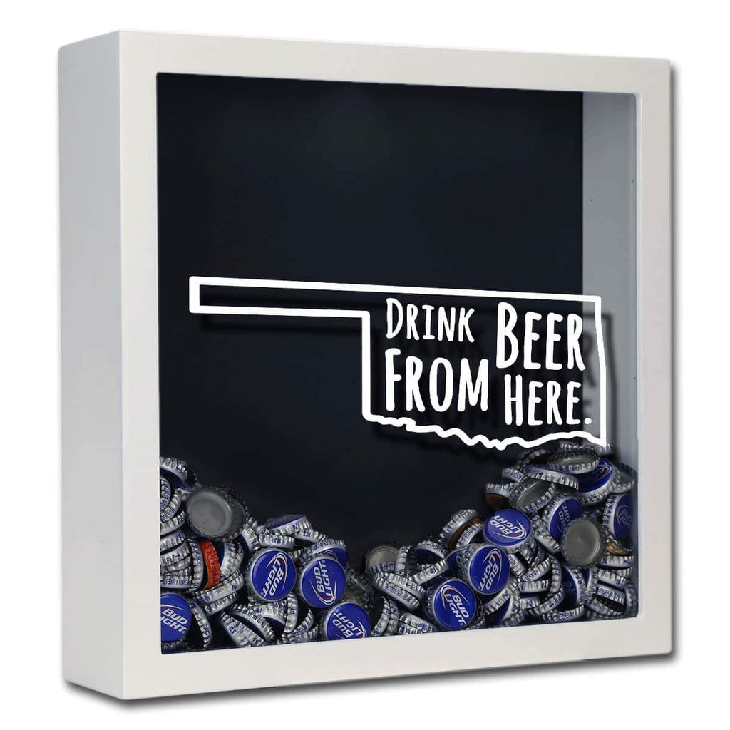Oklahoma Drink Beer From Here Beer Cap Shadow Box