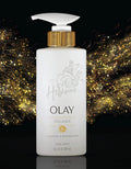 Olay Replenishing Liquid Hand Wash bottle in white and gold packaging.