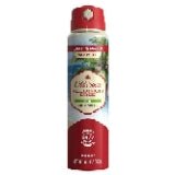 Old Spice aluminum-free dry spray bottle in red, white, and blue packaging