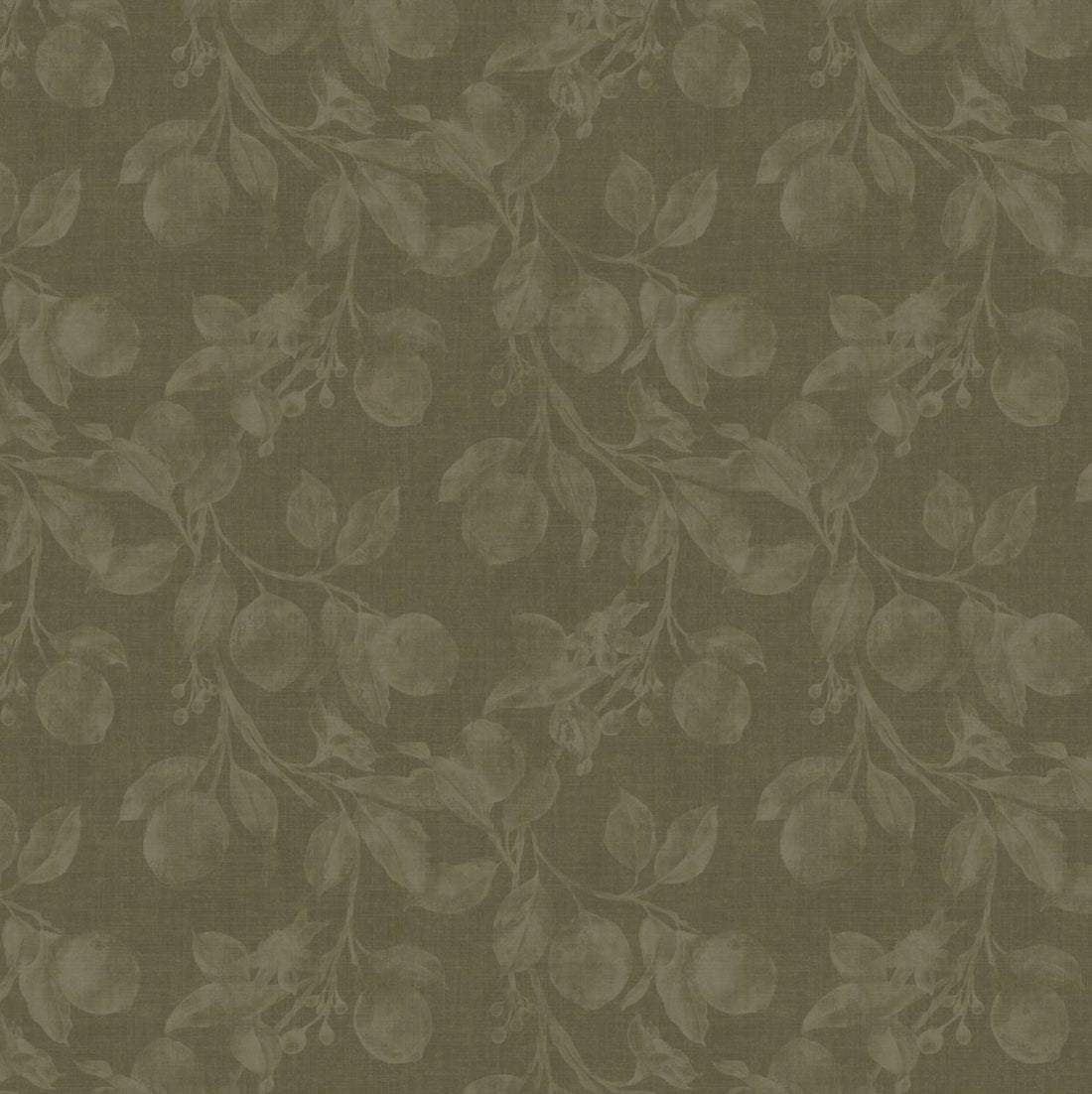 Monica's Orchard Botanical Floral Wallpaper in Dark Brown Espresso