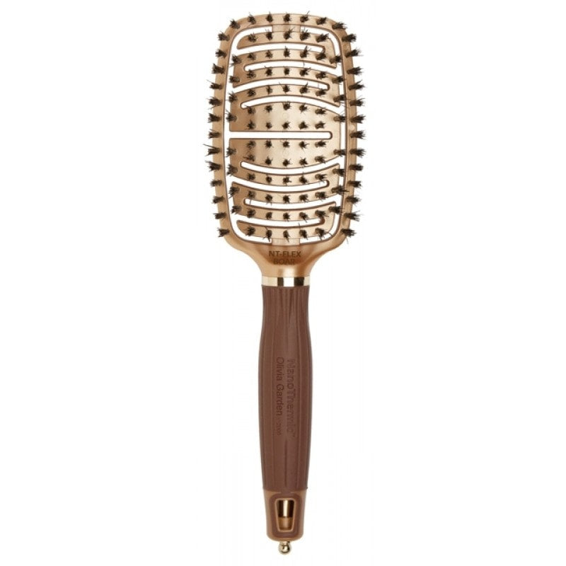 Olivia Garden Flex Collection brush featuring 100% natural boar bristles