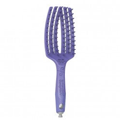 Olivia Garden CurlyHair wide bristle brush in pastel purple, mint green, and pink with grey accents