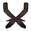 Lace Gloves Black Tulle Gloves Long Elbow Sheer Stretchy Gloves Elegant Bridal Gloves Formal Dance Lace Gloves for Women Dress Costume Accessories Halloween Wedding Opera Tea Party Cosplay Dinner Prom