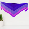 Luxurious ombre sport-weight silk shawl featuring intricate stitch sampler patterns.