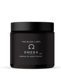 A 4oz jar of Johnny Slicks Omega Black Label Organic Oil Based Pomade in matte black packaging.
