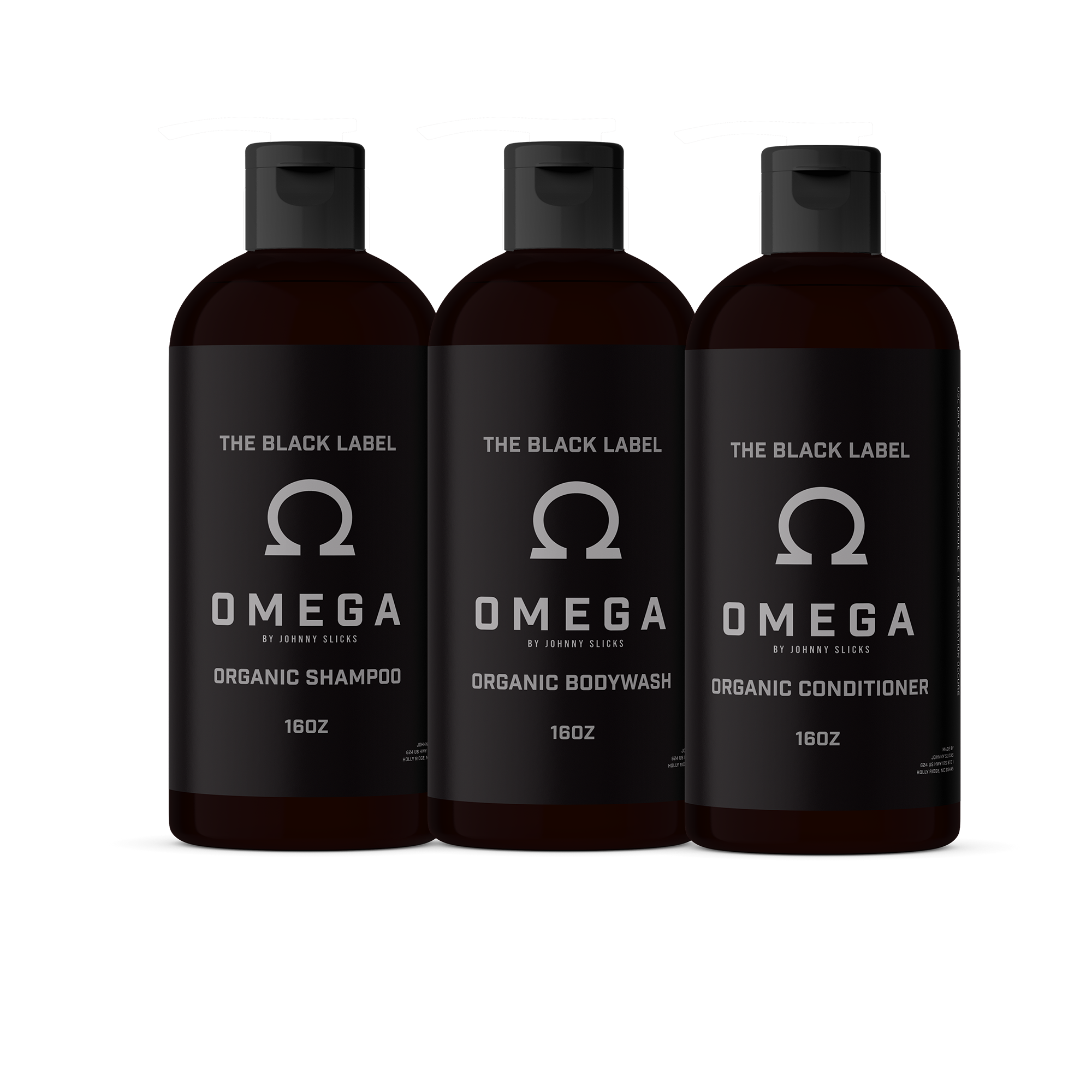 Black Label Shower Set Organic Shampoo Body Wash and Conditioner - Image 2