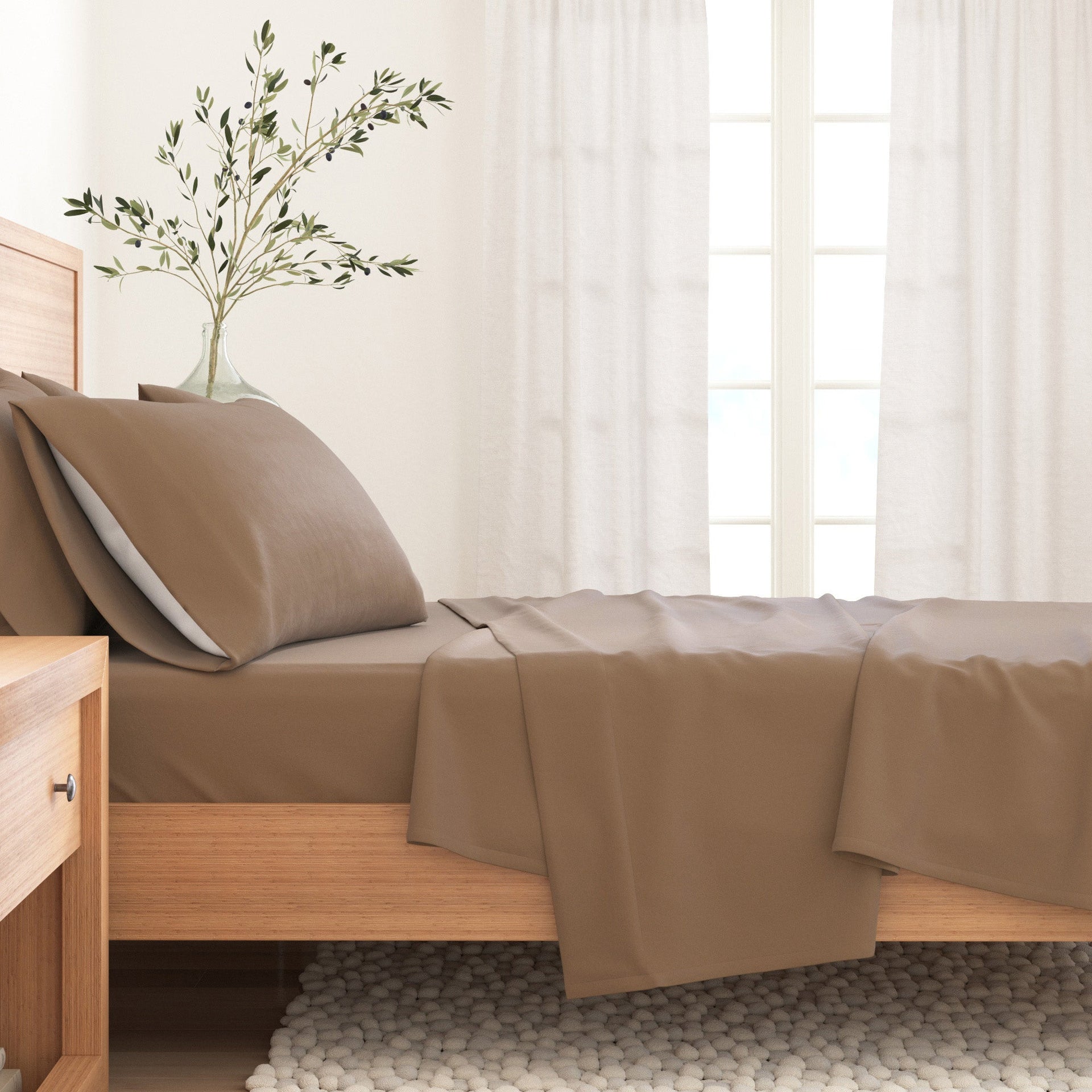 Cotton Solid Flannel Sheet - Nordic Collection