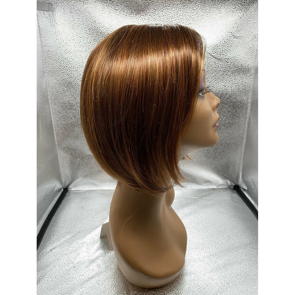 On Edge Synthetic Lace Front Wig with Mono Part, Rooted Blonde