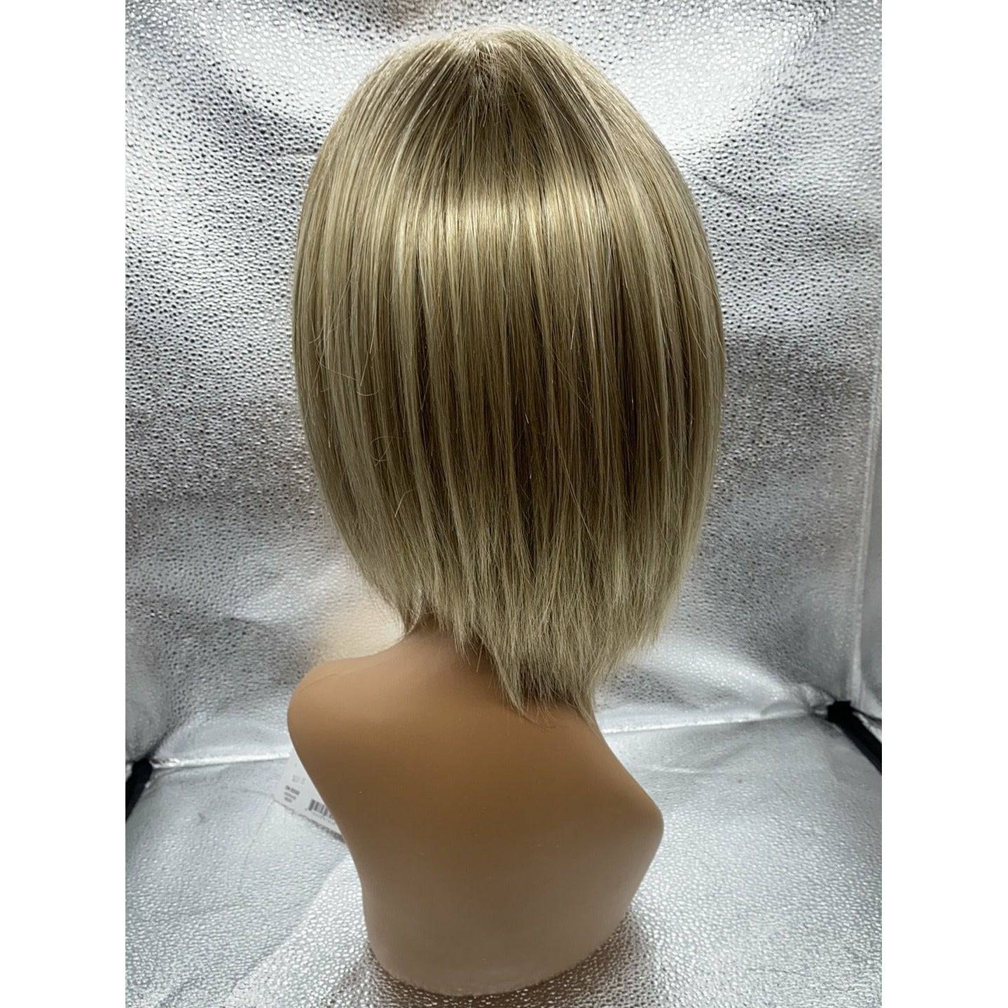 On Edge Synthetic Lace Front Wig with Mono Part, Rooted Blonde