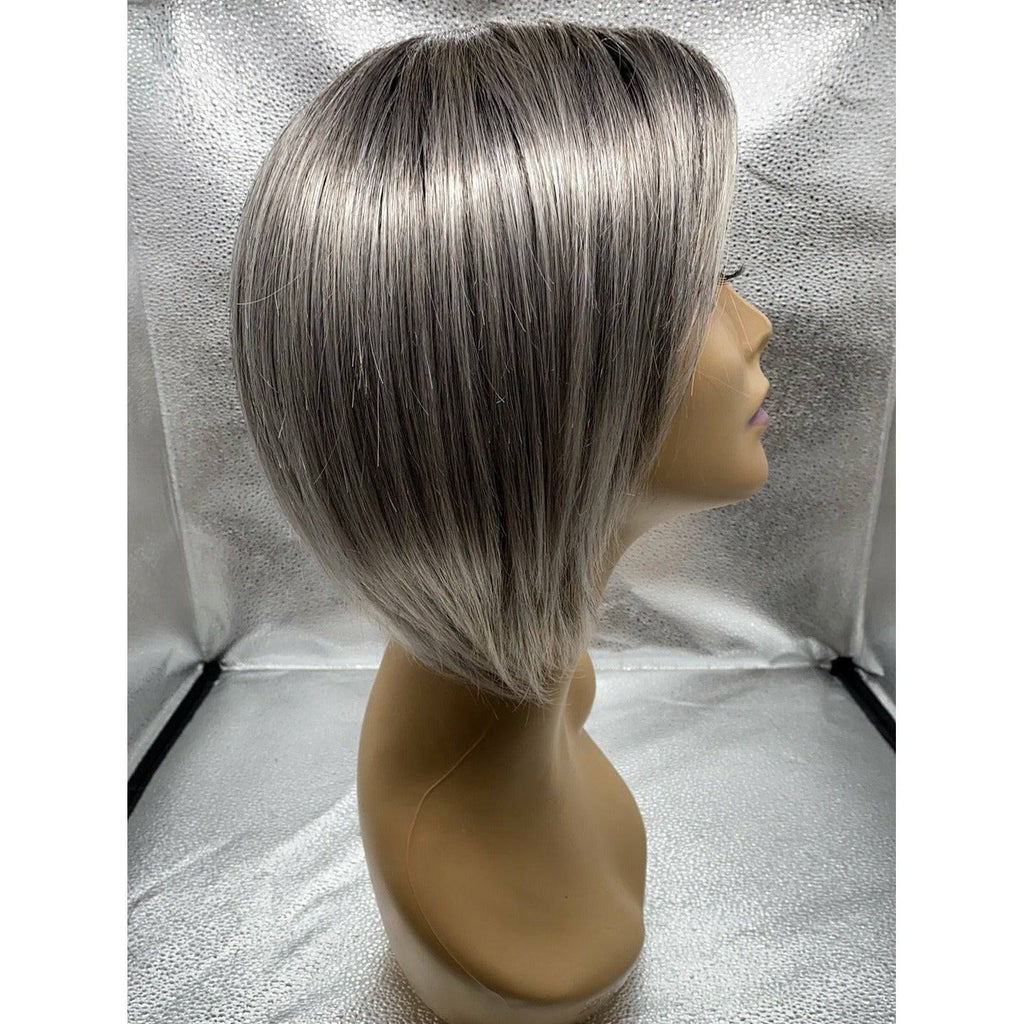 On Edge Synthetic Lace Front Wig with Mono Part, Rooted Blonde