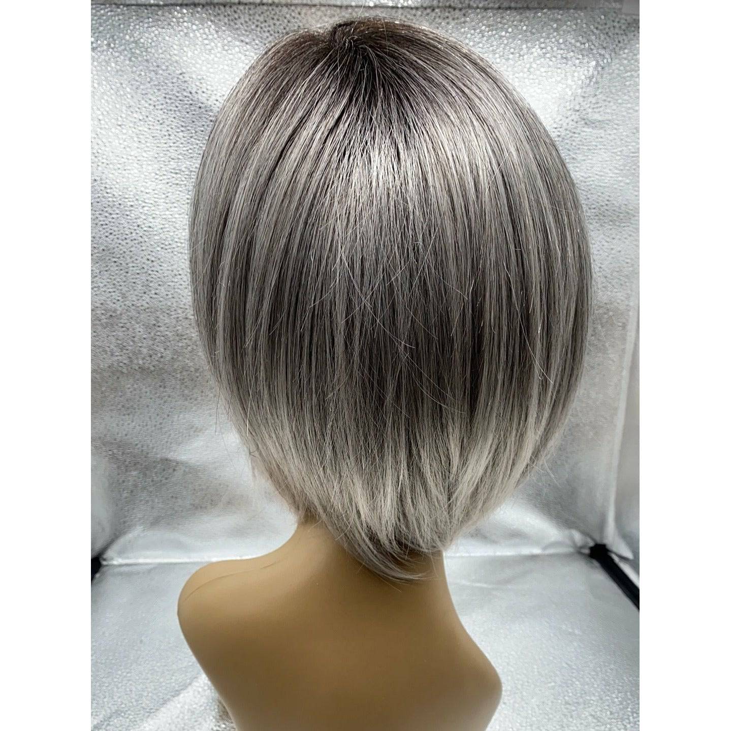 On Edge Synthetic Lace Front Wig with Mono Part, Rooted Blonde