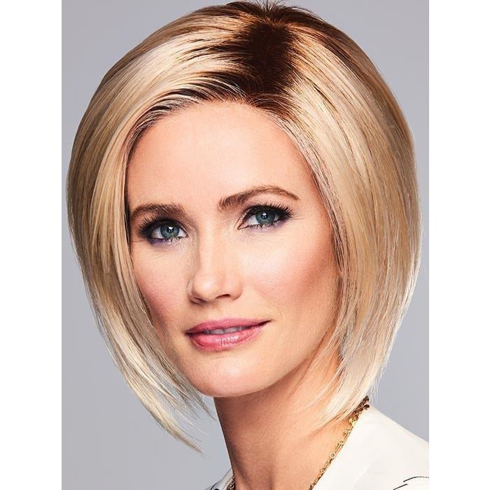 On Edge Synthetic Lace Front Wig with Mono Part, Rooted Blonde