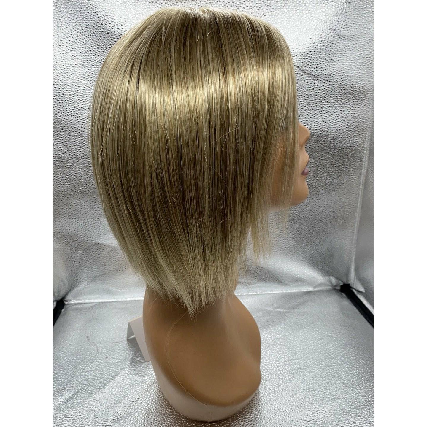 On Edge Synthetic Lace Front Wig with Mono Part, Rooted Blonde