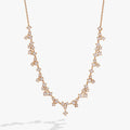 Crystal chandelier statement necklace featuring hanging crystal ice cube pendants.