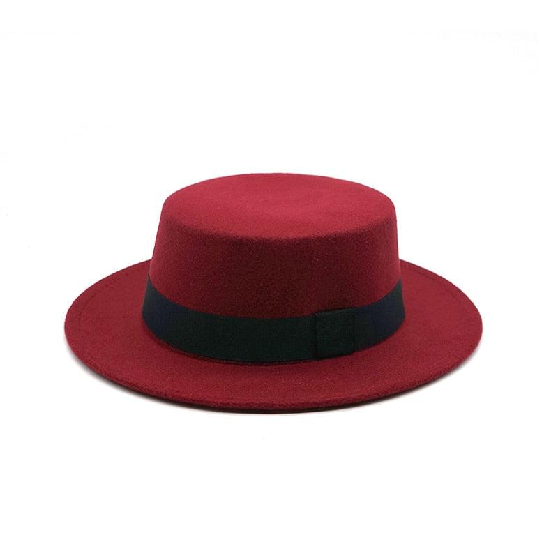Classic Retro Wide Brim Fedora Hat with Belt Detail